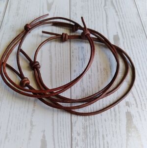 Adjustable Handmade Leather Cord Bracelet Minimalist Bracelet Set Of 3